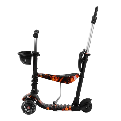 Самокат 5в1 Best Scooter, АБСТРАКЦІЯ, PU колеса, ПІДСВІЧУВАННЯ КОЛІС, у коробці 17334 – фото